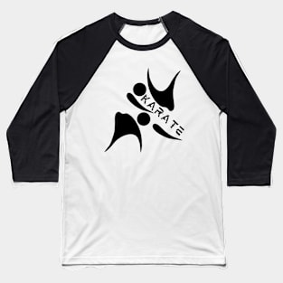 Black KARATE Baseball T-Shirt